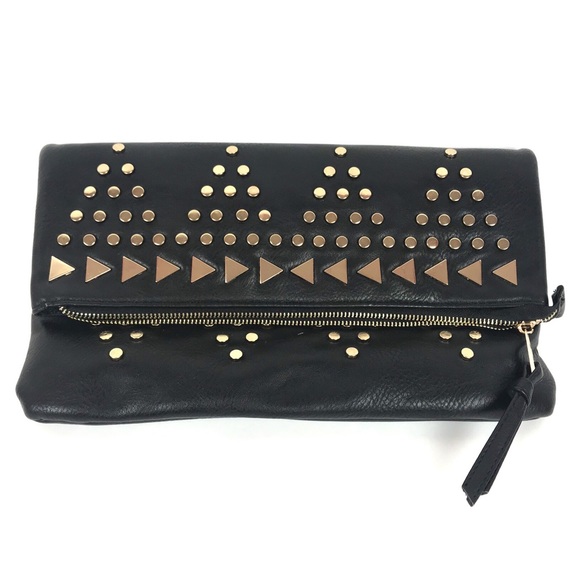 Street Level Handbags - Street Level black gold studded clutch/purse